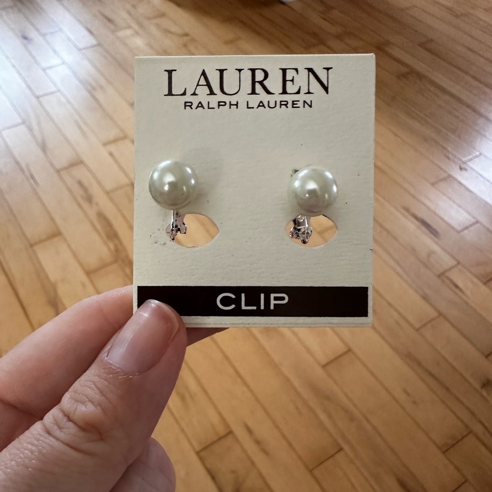 Ralph Lauren pearl earrings.